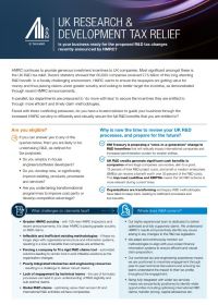 UK Research and Development Tax Relief