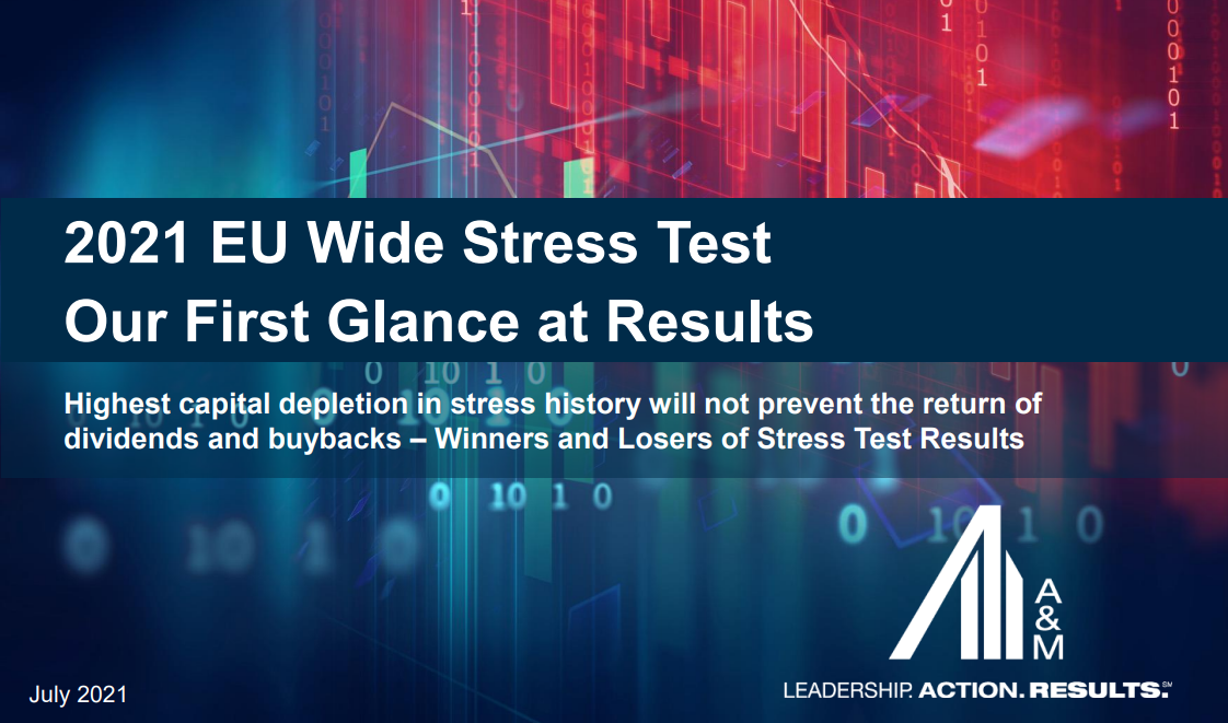 2021 EU Wide Stress Test Exercise for Banks First Glance at Results