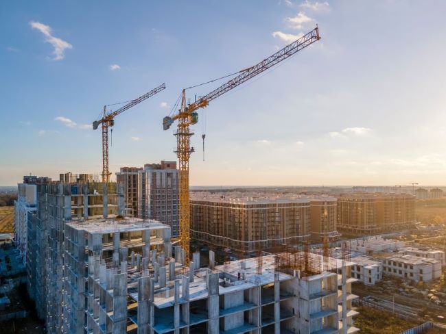 Urban development project under construction, symbolising opportunities enabled by Build-to-Rent Tax Concessions for modern housing initiatives.