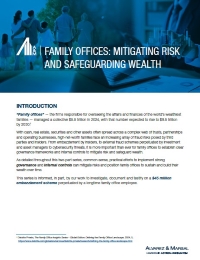 Family Offices: Governance to Abate Risk & Safeguard Wealth 