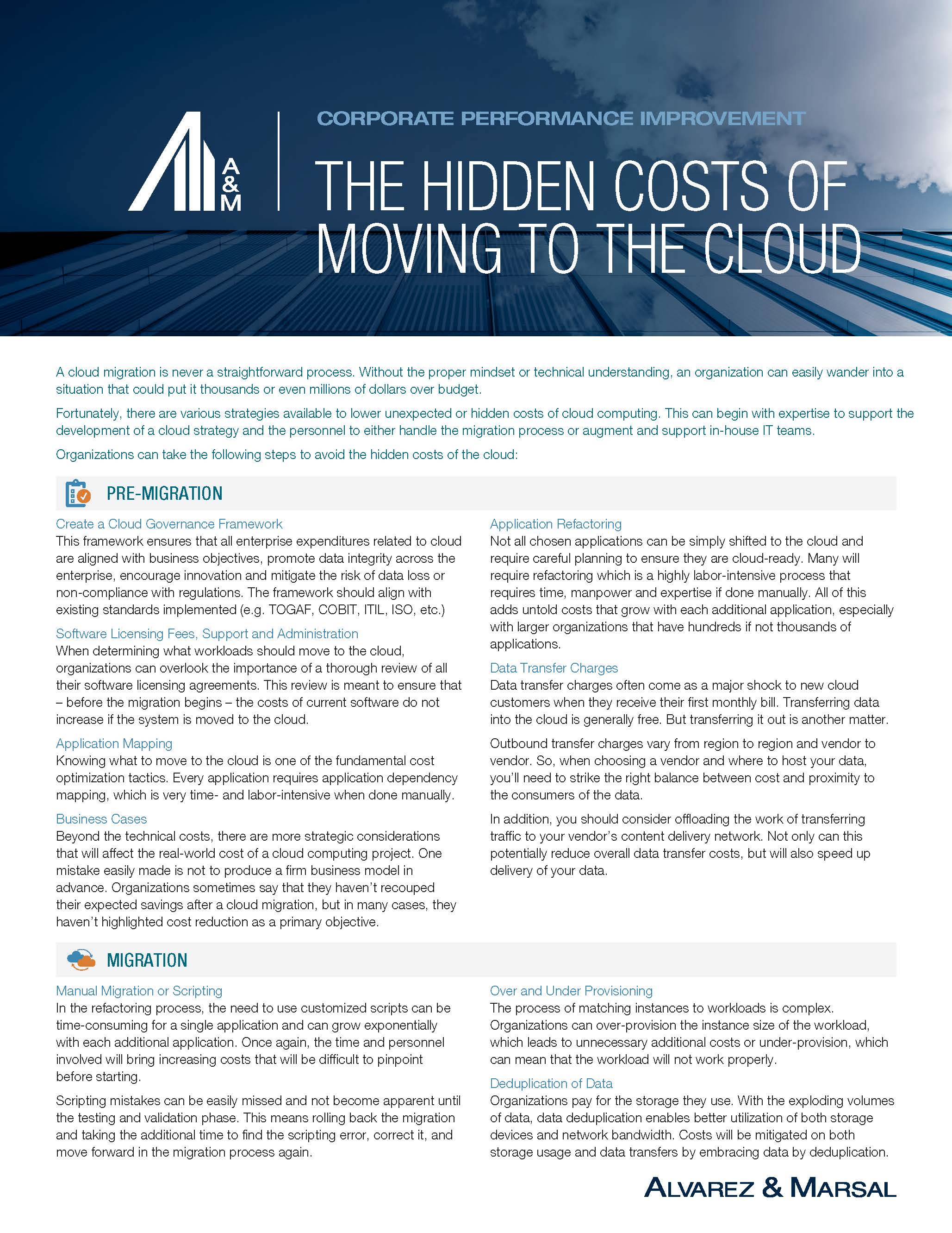 The Hidden Costs of Moving to the Cloud | Corporate Performance Improvement