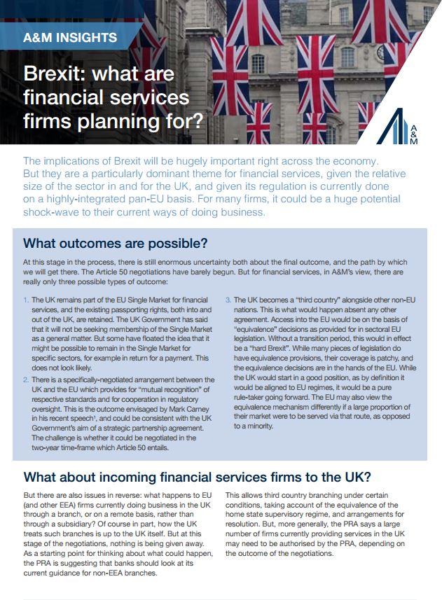 Brexit: What are the financial services firms planning for?