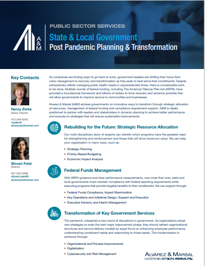 Post Pandemic Planning and Transformation