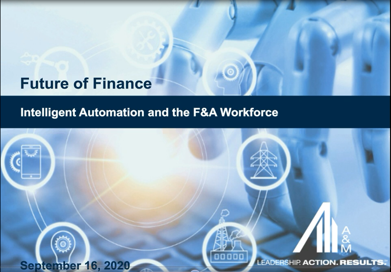 Webinar - The Future of Finance: Intelligent Automation and the F&A ...