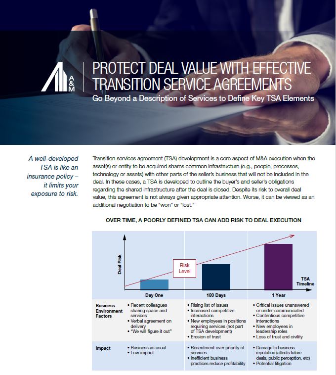Protect Deal Value with Effective Transition Service Agreements