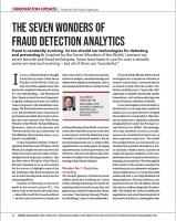 THE SEVEN WONDERS OF  FRAUD DETECTION ANALYTICS