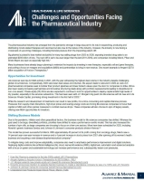 Challenges and Opportunities Facing the Pharmaceutical Industry